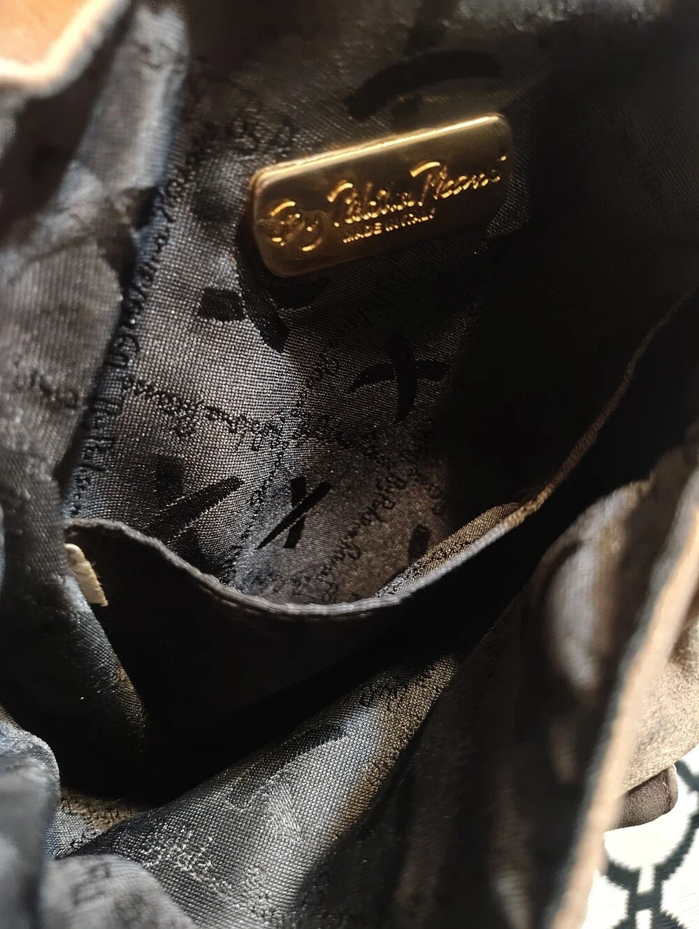 Vintage Paloma Picasso Brown Suede Leather Mini Backpack Made In Italy